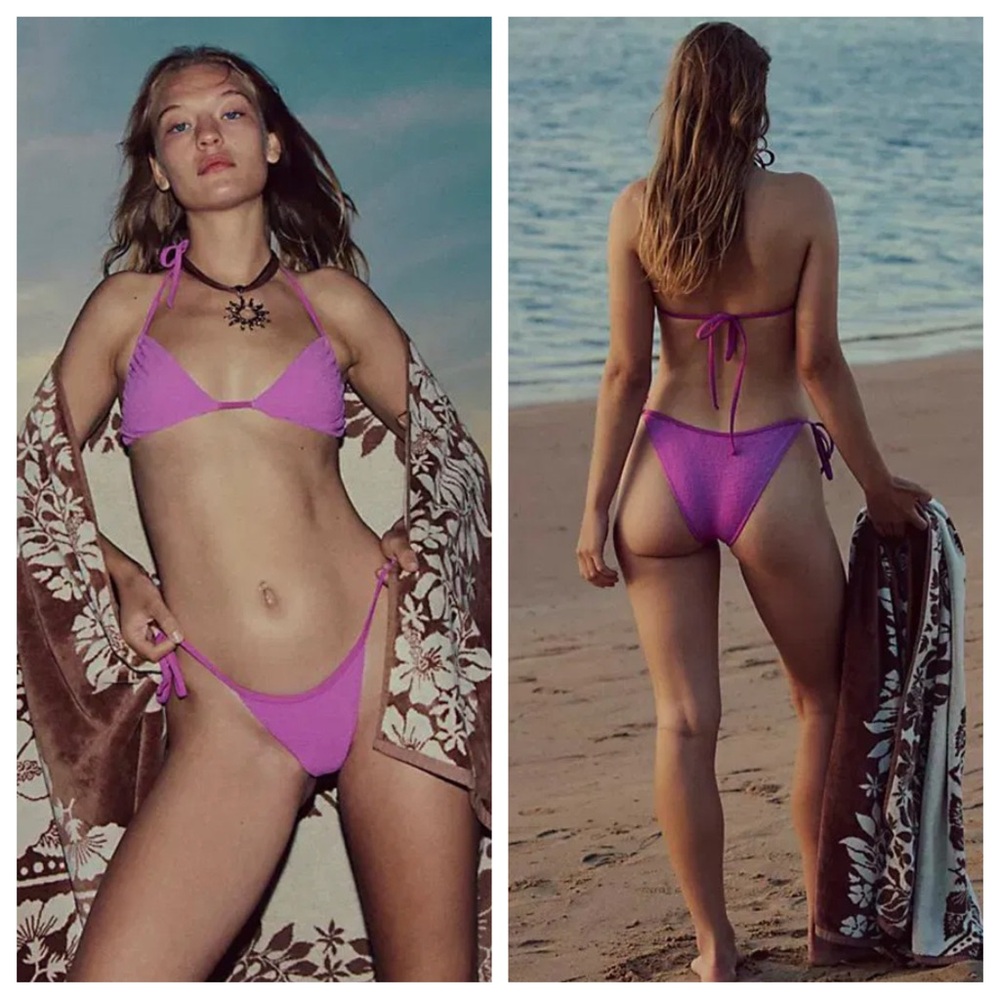 Free People free-est Jamie Top and Tri Bikini Bottoms | SMALL NWT